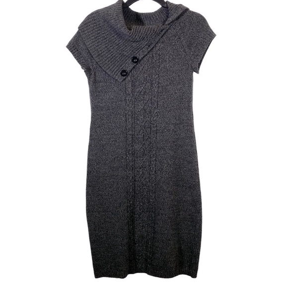 London Times size M women's gray knit sweater dress short sleeve - Picture 1 of 5